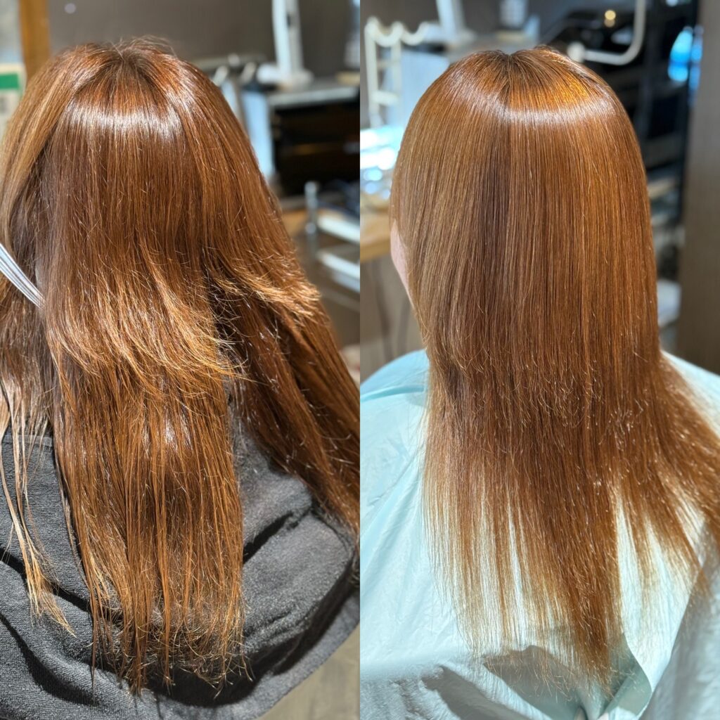 【津市・鈴鹿市・松阪市･亀山市・志摩市】ホームカラーで白髪染めを繰り返している50代エイジング毛のお客様に髪質改善縮毛矯正の施術例：例379回　by髪質改善・縮毛矯正スペシャリスト美容室siesta.(シエスタ)【三重県・四日市市・伊勢市・尾鷲市・美容室】